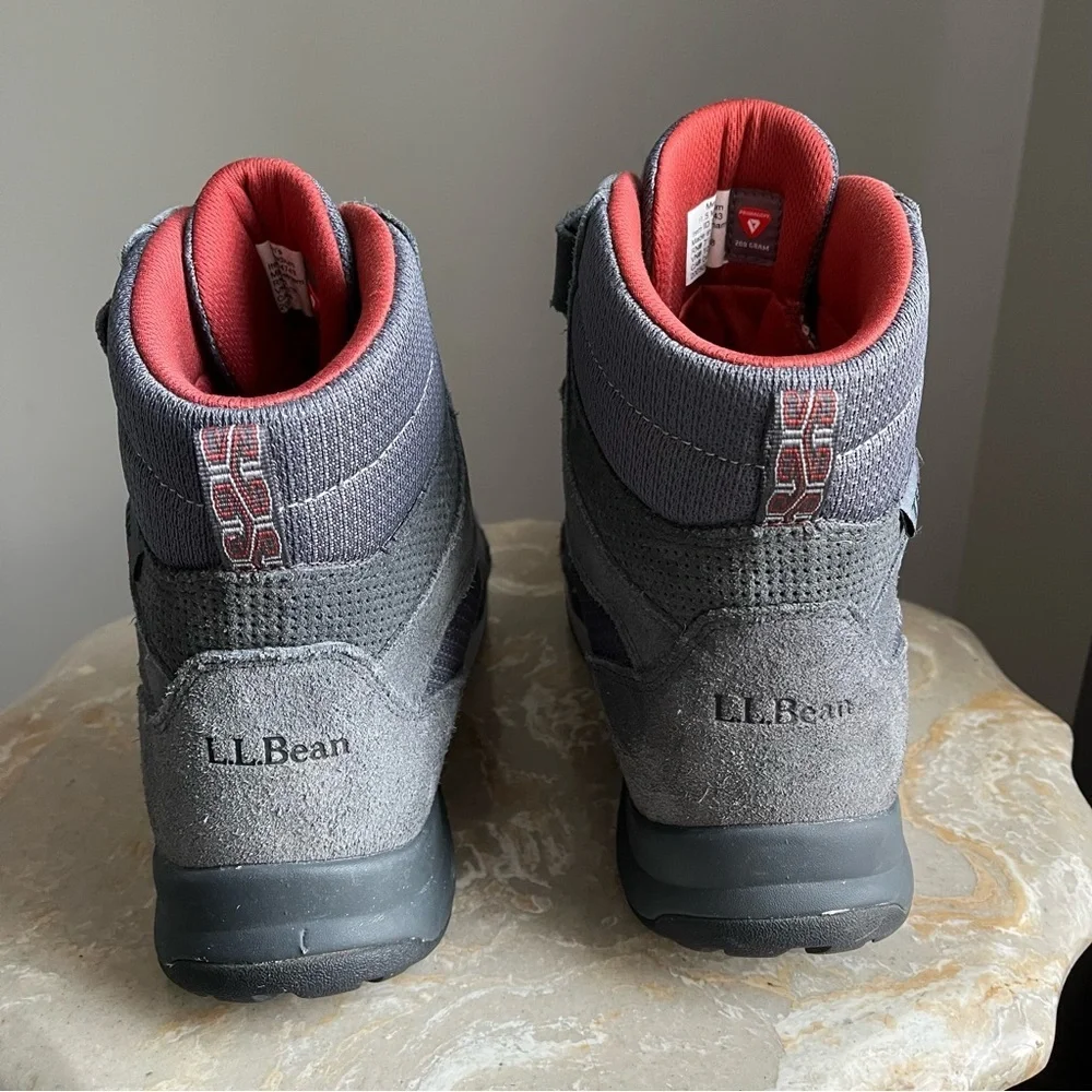L.L. Bean Men’s 11.5 Gray Suede Tek 2.5 PrimaLoft Waterproof High Top Boots